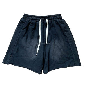 Producto de tendencia 2024, ropa de calle Vintage, pantalones cortos lavados con ácido en blanco, 100% de algodón, pantalones cortos estampados de felpa francesa personalizados para hombres - Product Image 3