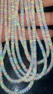 Cuentas de Rondelle facetadas de ópalo etíope de alta calidad de 3-5mm, piedras preciosas naturales de 16 pulgadas de largo con ópalo de fuego superior - Product Image 6