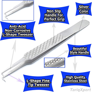 Pince à épiler professionnelle pour cils, à pointe fine, en acier inoxydable, avec manche imprimé, pour la beauté, avec logo personnalisé - Product Image 6