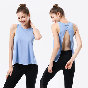 Débardeur de sport uni pour femme, sans manches, col rond, 100 % coton jersey, logo sur le devant, respirant, idéal pour l'entraînement, qualité économique - Product Image 3