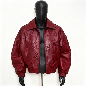 Custom Genuine <b>Leather</b> <b>Jackets</b> <b>Men</b> Womens Unisex Eco-Friendly Windproof V-Neck Streetwear Front Logo Winter - Product Image 1
