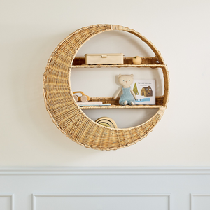 Unique Moon Shape Rattan Wall <b>Shelf</b> Decorative Storage <b>Rack</b> for Kids Room Storage Decor Handmade Bulk - Product Image 2