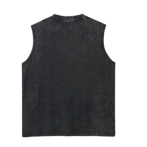 Men's <b>Black</b> Sleeveless Crew Neck Tank <b>Top</b> Casual Knitted Solid Color Plain Dyed Style - Product Image 1