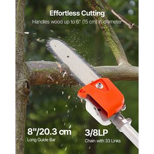 25CC 2 Stroke Gas-<b>Powered</b> Cordless Tree Trimmer 8-Inch Cutting Bar Gas Pole <b>Saw</b> with 23 Fl.oz Fuel Tank Feature Chainsaw - Product Image 4