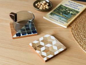 Sous-verres élégants et classiques en os incrusté faits à la main, napperons de table élégants et durables pour la maison, protégeant les surfaces avec un savoir-faire artisanal - Product Image 2