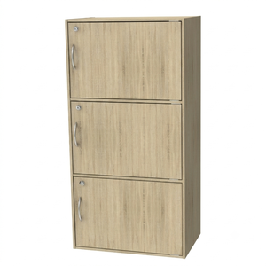 High Quality 16_0019 Modern Wood 3 Door <b>Lockable</b> Office Filing <b>Cabinet</b> Particle Board <b>Storage</b> Cupboard Sonoma Oak Tall - Product Image 2