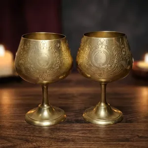Copas de Brandy y Coñac de Latón Macizo Vintage, Artículos de Bar de Lujo - Product Image 2