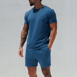Shorts de jogging surdimensionnés en molleton bouclette avec broderie personnalisée, en coton épais, pour hommes, vente en gros - Product Image 1