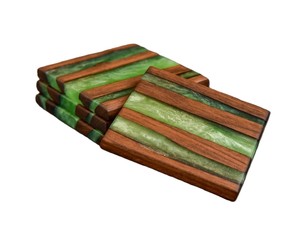 Posavasos Cuadrado Artesanal de Madera con Incrustaciones de Resina Epoxi para Hogar, Hoteles, Restaurantes, Oficina, Decoración del Hogar - Product Image 6