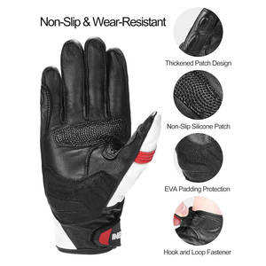 Gants de moto, gants de protection pour motards, motocross, unisexe, en cuir, écran tactile, doigts entiers, imperméables, respirants, pour l'extérieur - Product Image 4