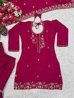 Traje Sharara Étnico Indio Pakistaní de Diseño Moderno, Tejido Georgette Pesado, Tradicional para Invierno y Verano, Cosido, para Fiesta
