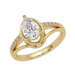 แหวนเพชรเดี่ยวเงินแท้ 925 ชุบทอง งานแฮนด์เมด ขนาดสั่งทำพิเศษ ยอดขายอันดับต้นๆ พร้อมเพชรความใส VVS-VS - Product Image 1