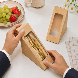 Disposable Biodegradable Kraft Paper Lunch <b>Box</b> | Printed Takeaway Fast Food Packaging Container for Sandwich <b>Burger</b> Meal <b>Box</b> - Product Image 2