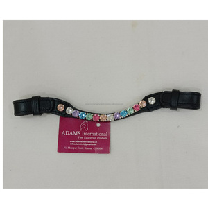 Banda para cejas de cuero de caballo Hobby de calidad elegante con cristales ostentosos Fabricante mayorista de productos de caballo con estilo - Product Image 1