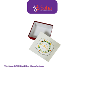 Caja Rígida de Regalo de Cumpleaños de Lujo Personalizada OEM, Elegante Caja Cuadrada de Cartón con Flores, Fabricante Vietnamita de Cajas de Empaque para Bodas y Fiestas - Product Image 2