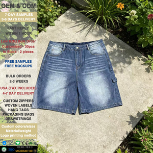 Shorts en jean vintage coupe droite personnalisés pour hommes, style streetwear, séchage rapide, taille mi-haute, motif 3D, hiver - Product Image 1