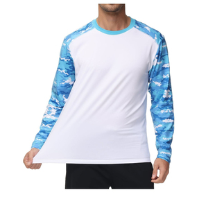 Men UPF 50 Quick Dry Fishing <b>Shirt</b> Long Sleeve <b>Sun</b> Protection Jersey Camo Raglan Pullover for Outdoor Angling - Product Image 2