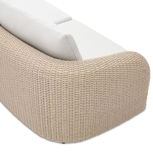 Contemporary Rattan Outdoor Sofa Set 4 Seater Weather Resistant Garden Furniture Beige Wicker Frame - Product Image 3