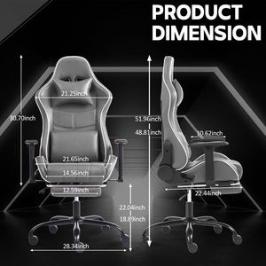 Sedia da Gaming Ergonomica per Adulti, Capacità 180 kg, Comoda Sedia da Ufficio con Supporto Lombare Regolabile per Persone Robuste e Alte - Product Image 3