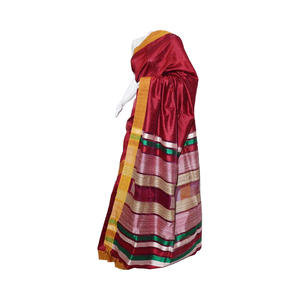 Sari de Seda Cruda Tejido a Mano para Mujer, Sari de Seda India Hecho a Mano - Product Image 1