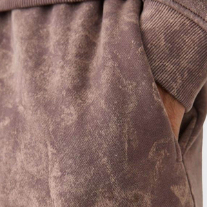 Custom 3D Embossed <b>Pullover</b> Hoodie Wide Leg Trousers 2 Pieces Cotton Blend Relaxed <b>Men's</b> Textured Tracksuit Set - Product Image 6