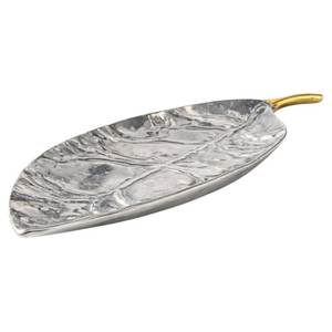 Oval Shape Metal <b>Serving</b> <b>Tray</b> With <b>Gold</b> Handles Table Accessories Decorative Silver <b>Trays</b> for Parties Event Tableware Decor Use - Product Image 5