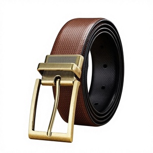 Ceinture en cuir de buffle marron clair foncé pour homme, faite à la main, longueur personnalisée, design élégant pour soirée, boucle ardillon en acier - Product Image 6