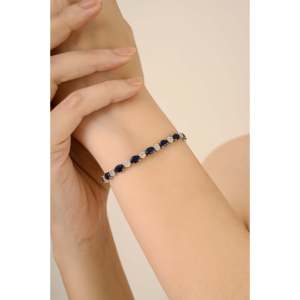 14K Victorian Style 10.05 CT Sapphire Floral Diamond Fine Bangle - Product Image 6