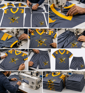 Ensemble d'uniformes de football américain unisexe à manches courtes, 300g, motif uni, respirant, style le plus récent, haute qualité, vente chaude, 100% coton - Product Image 4