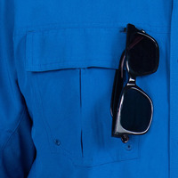 Logo personnalisé pour hommes chemise de pêche vierge boutonnée Spf 50 protection UV chemises de pêche à manches longues à séchage rapide avec poches