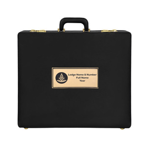 Estuche Personalizado para Mandil de Maestro Masón con Placa de Identificación Metálica, Maletín de Almacenamiento para Regalia de Logia Azul, Servicio OEM - Product Image 1