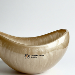 ชามเสิร์ฟทรงโค้งสีทองทันสมัย – ชามผลไม้และสลัดดีไซน์หรูหราแบบอสมมาตรสำหรับโต๊ะอาหาร ห้องครัว และบ้านหรู - Product Image 2