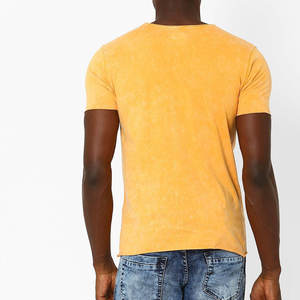 Popular Style Men Oversized Heavyweight 100% Cotton Front Logo Tee Drop Shoulder Streetwear Cropped Regular Acid wash T shirt - Product Image 3
