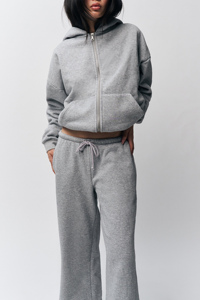 Women's 400gsm Cotton Fleece <b>Tracksuit</b>, Oversized Blank Hoodie and Sweatpants Set, Grey color women's <b>tracksuit</b> Private label - Product Image 3