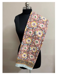 Pareo de Playa con Estampado Artesanal, Sarong de Algodón para Mujer, Diseño Floral Largo - Product Image 1