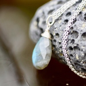 Labradorite Pendant Necklace Sterling Silver Flashy Gemstone Wire Wrapped Handmade Jewelry <b>Gift</b> <b>For</b> <b>Her</b> - Product Image 2