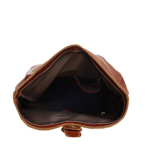 Genuine <b>Leather</b> Roll Top <b>Backpack</b> with Buckle Closure and <b>Laptop</b> Compartment Unisex Retro Style Shoulder Straps Detachable - Product Image 2