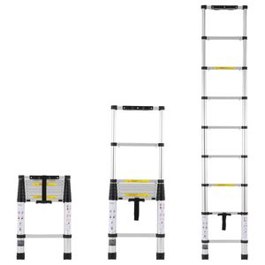 Scala Telescopica in Alluminio Leggera da 8,5 Piedi con Retrazione a Pulsante Singolo, Scala Pieghevole con Capacità di 375 Libbre - Product Image 1