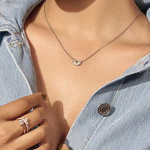 Collar de Diamantes Cultivados en Laboratorio con Forma de Pera, Color D-E, Claridad VVS-VS, Diseño Pequeño con Certificado IGI, para Mujer - Product Image 4