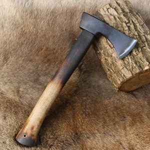 Handmade Industrial Grade <b>Axe</b> with High Carbon Steel Blade and Wooden Handle Leather Sheath 2Lb - Product Image 4