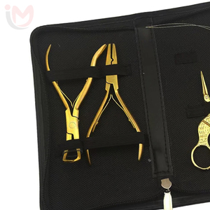 Wholesale custom elastic band wigs Printed logo <b>Extension</b> <b>Beading</b> Tool Kit Apply and Remove Plier Set - Product Image 4