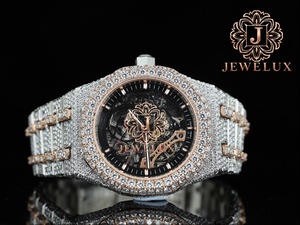 Montre-bracelet de luxe en acier inoxydable pour homme, sertie de moissanite et de diamants, style hip-hop, idéale pour les mariages et les cadeaux de prestige - Product Image 4
