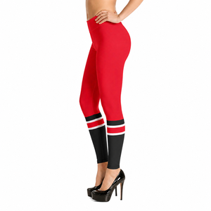 Leggings Rojos con Detalles Negros para Mujer, Nuevo Diseño, Transpirables, Antibacterianos, Cómodos, de Spandex/Poliéster, Largos, Cintura Media - Product Image 5