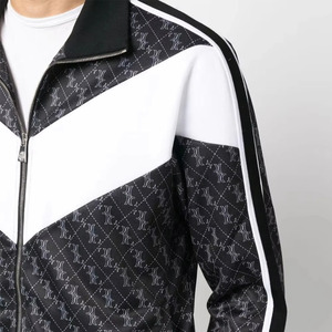 Men's Color Blocking Tracksuit Set Zip Up Jacket Patterned Two <b>Piece</b> Sporty Outfit Breathable and Outdoor Fashion - Product Image 5