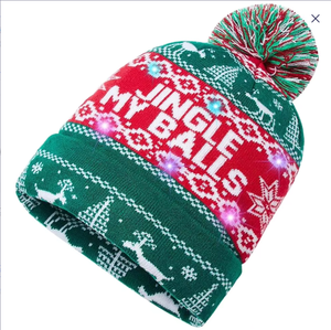 Bonnet en tricot jacquard renne de Noël avec pompon rouge et vert, unisexe, chaud et confortable pour l'hiver - Product Image 6