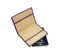 Porte-passeport en cuir véritable italien Castello, avec logo embossé, accessoire de voyage disponible en plusieurs couleurs