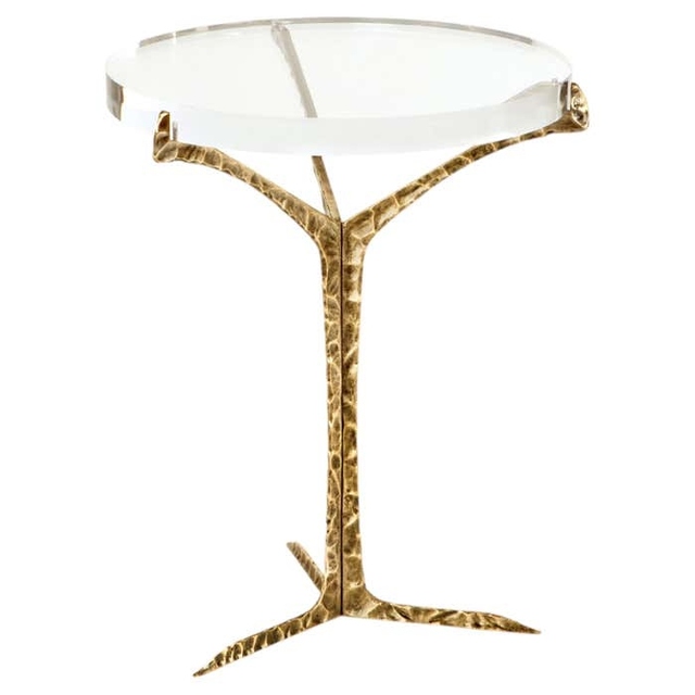 Industry Trending sculptural tripod side table artistic brass base table modern luxury end table
