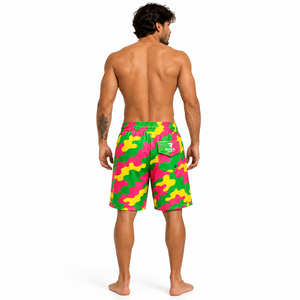 Shorts de bain pour hommes à séchage rapide, taille mi-haute élastique, style vintage décontracté, pour la plage, motif surf, avec poches - Product Image 4