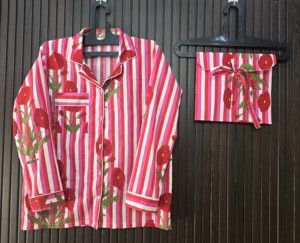 Women's 100% Cotton <b>Pajama</b> Set Full Sleeve Floral Striped Loose Fit Collar Button Fly Spring Wear - Product Image 4