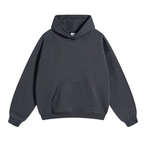 Sweat-shirt à capuche épais pour homme, 100% coton, 550 g/m², sans impression, avec logo imprimé, épaules tombantes, personnalisable - Product Image 3